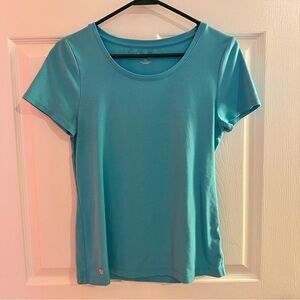 Lilly Pulitzer Aqua Halee Top M T Shirt Fitted